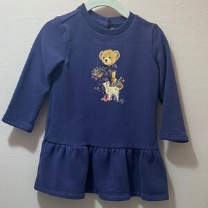 Ralph Lauren long sleeve dress with Bear 12M